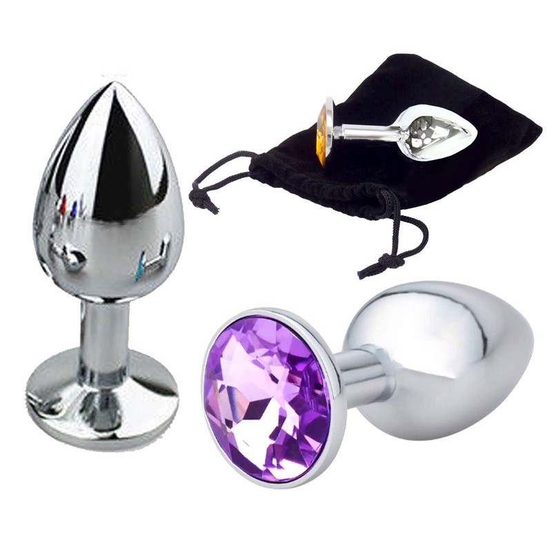 Adora Silver Jewel Princess Butt Plug - Purple - Large